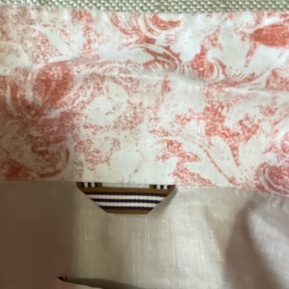 Joseph Abboud Mens Linen Coral Floral Summer Vacation Casual Shirt-Sz-L - Picture 8 of 14